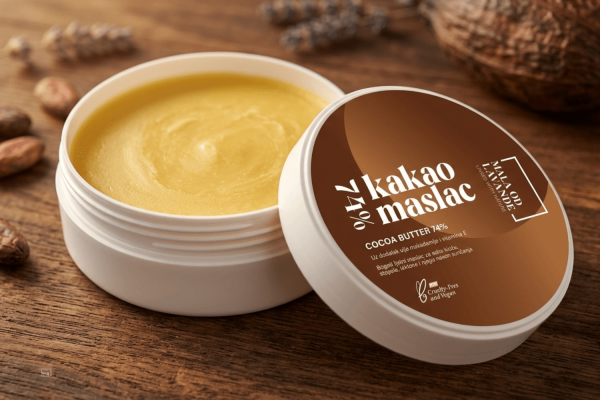Kakao maslac 74% za tijelo s makadamijom i vitaminom E